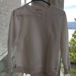 white sweatshirt